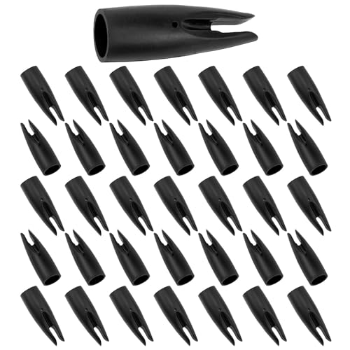 Yocimango Solid Color Arrow Nocks Arrow Nocks Plastic Arrow Tails for 5/16 "Hunting Compound Bow Arrow Tail Plastic Accessories（Black）-36PCS