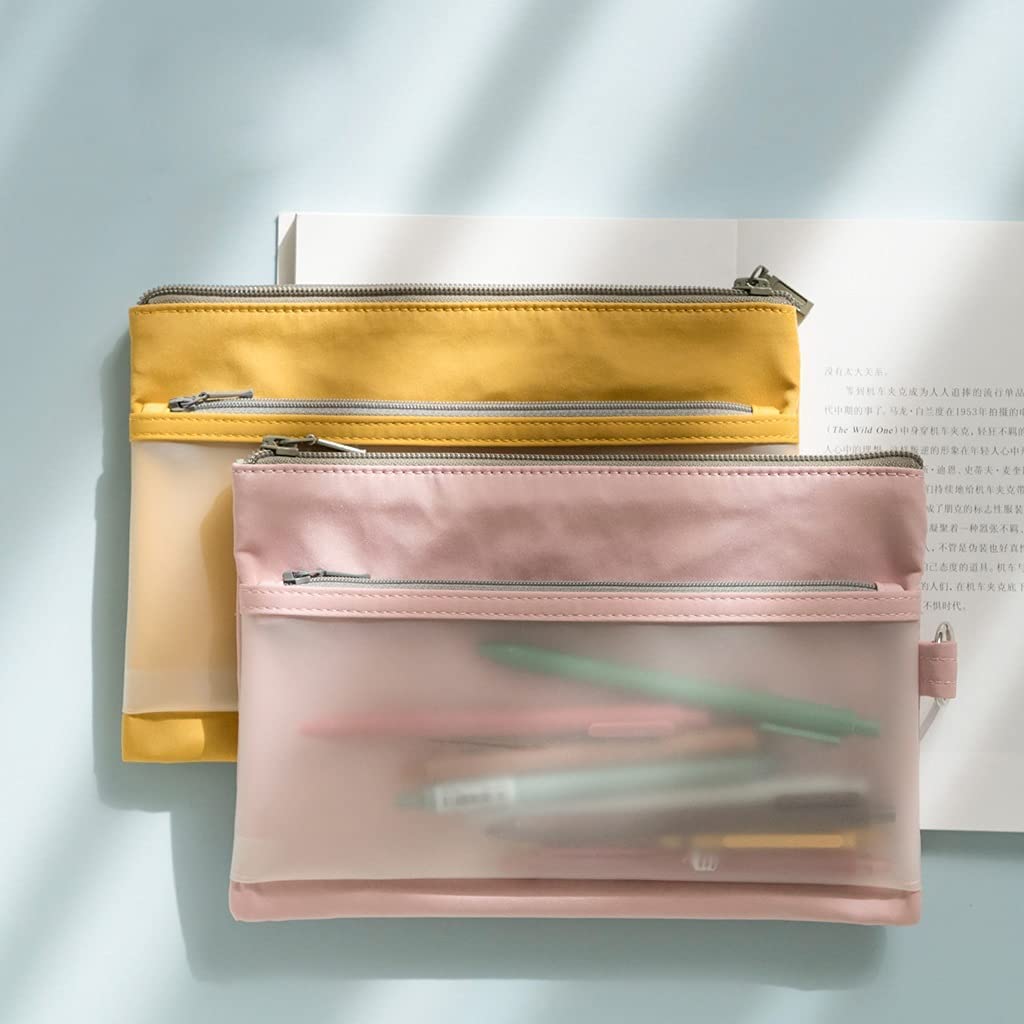 Mappe Schnellhefter Aktenordner 2-teilige Dokumententasche, Durchscheinender Doppelschicht-Reißverschluss, Handtasche, Nähte, Design, Multifunktional, Büro-Portfolio, Schreibwaren-Tasche Sammelmappe