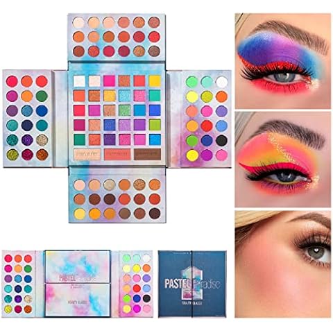 MYUANGO Pastel Paradise Eyeshadow Palette, Highly Pigmented 82 Shades Matte Shimmer Glitter Vegan Makeup Palette for Beginners - Waterproof, Blendable, Long-Lasting - Cruelty-Free Cover