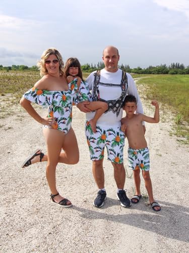 IFFEI Mommy and Me Swimsuits One Piece Monokini Bathing Suits Pineapple Printed Family Matching Swimwear Boys: 6-7 Years2