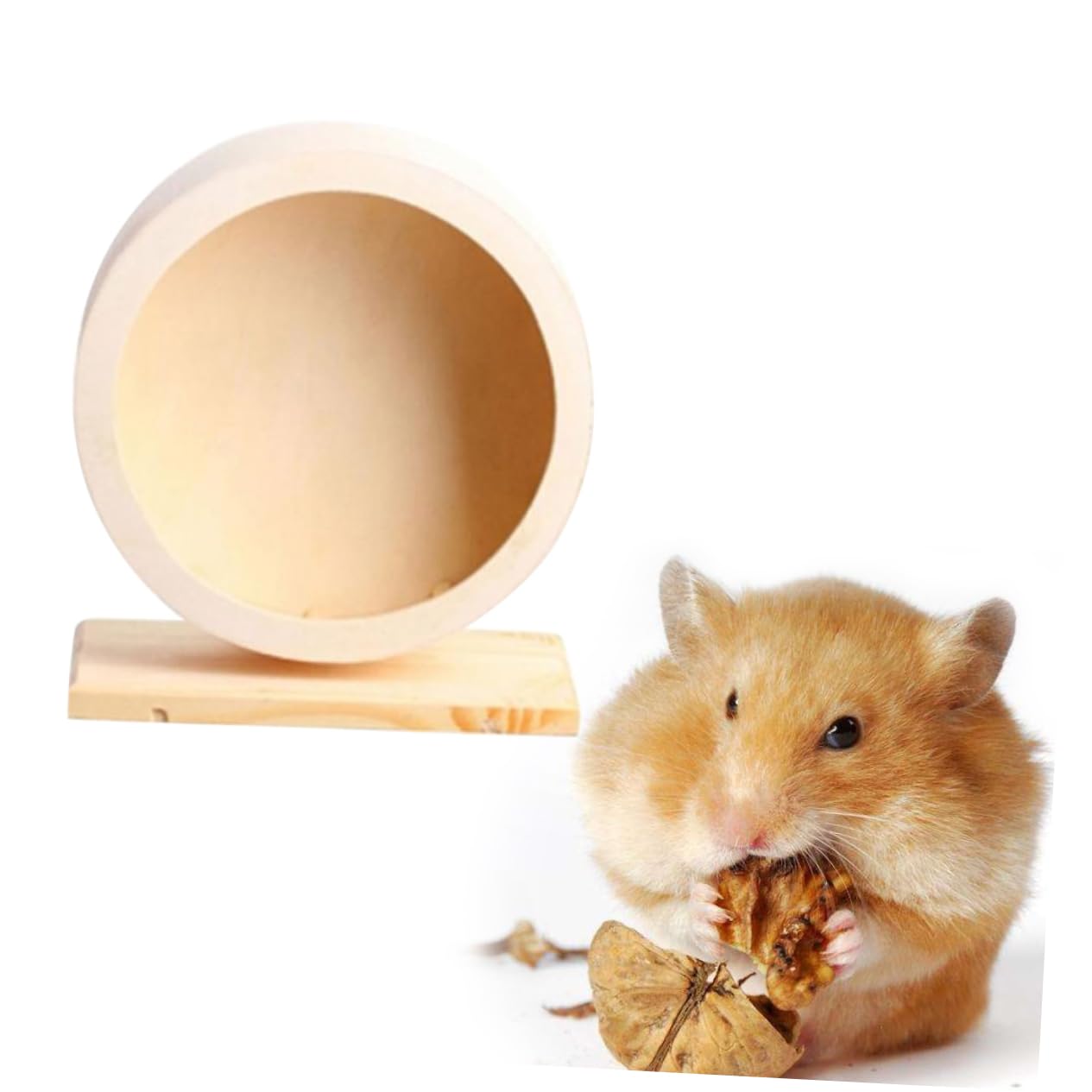 Sosoport Roue d'exercice pour Hamster - Roue d'exercice en Bois avec Support pour Jouets sans Danger pour Les Cochons d'Inde