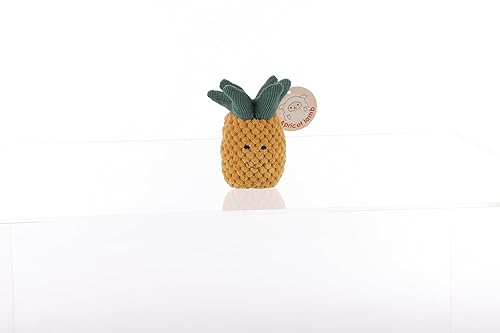 Miniatura 4 de Apricot Lamb Juguete suave de sonajero de piña para bebé, fruta rellena de felpa para recién nacido, suave de más de 0 meses (piña, 4 pulgadas)