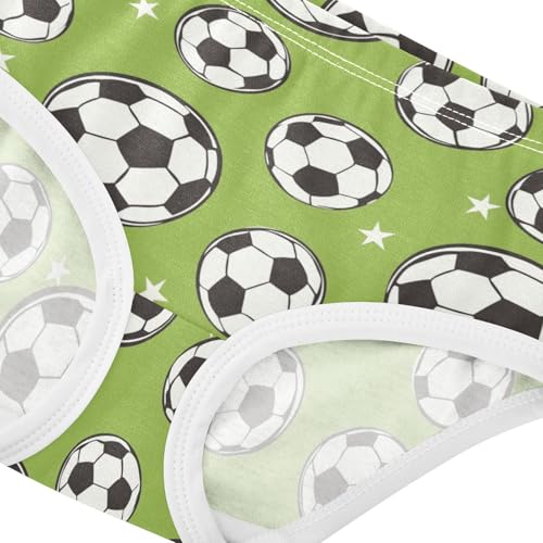 Wusikd Black White Soccer Girls' Underwear Cotton Balls Girls Briefs Soft Toddler Underwear 2T4
