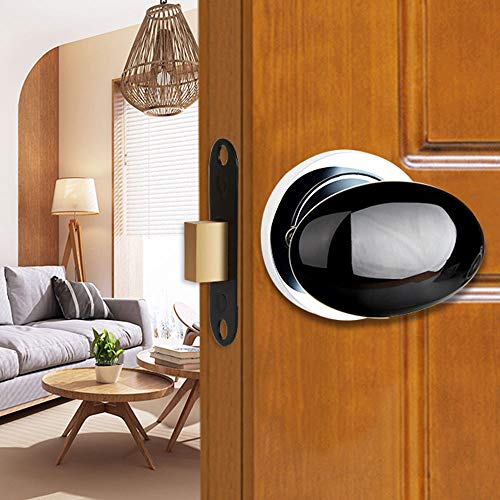 tooloflife Door Knob Round, Classic Door Knob Ceramic Door Knob Cupboard Cabinet Drawer Door Knob,Without Lock(White+Sliver) - Image 4