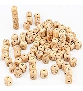 ARTESTAR 100 Stück Holzperlen mit Buchstaben Holzbuchstaben Perlen 12mm Holzperlen Buchstaben zum...