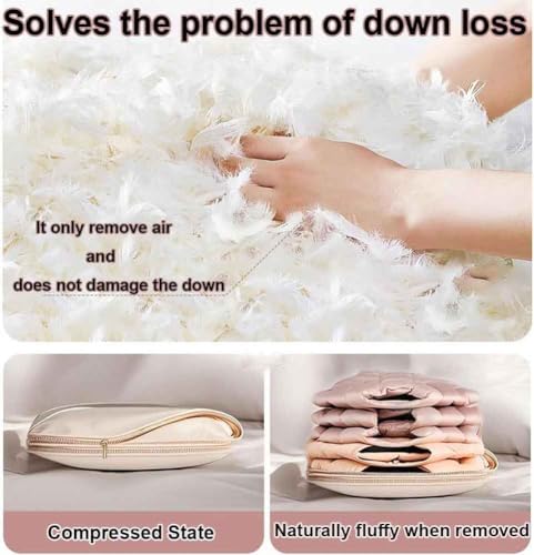 Space Saving Hanging Garment Bag with Self Compression Zipper,Space Saver Closet Organizers,Dust Cover Clothes Bags for Down Coat (B,M)4