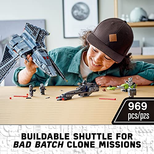 Star Wars The Bad Batch Attack Shuttle 75314 Awesome Toy with 2 Speeders Minifigures of Bad Batch Clones (969 Pieces) - Lego - Immagine 1