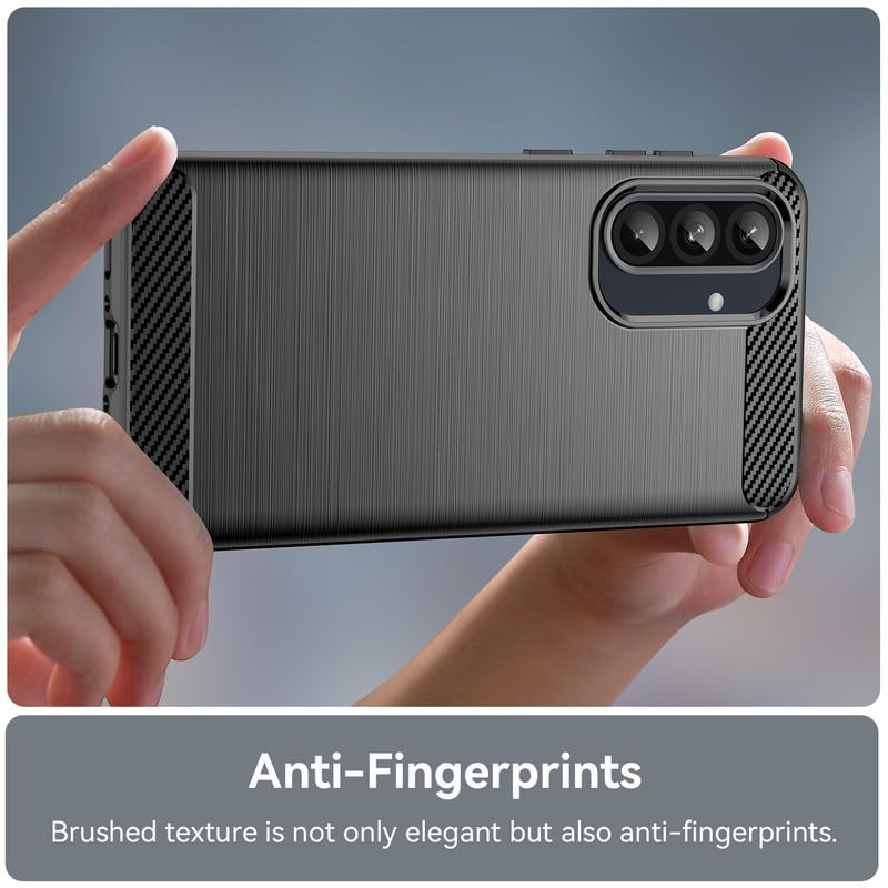 Image of NPRC Hybrid Ultra Slim Protective Case TPU Non-Slip Carbon Fiber Texture Shockproof Case Cover for Samsung Galaxy A54 5G - Black