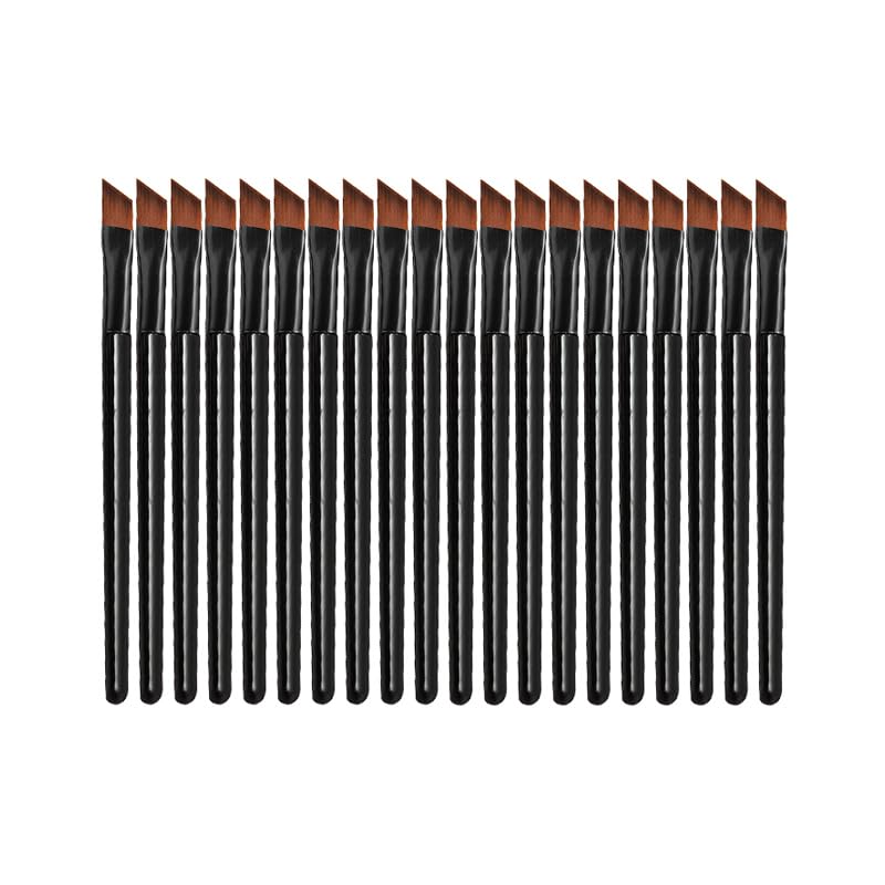20pcs Disposable Eyebrow Brushes, Portable Angled Eye Brow Brush, Eye Shadow Applicator Sticks Eye Makeup Brushes, Black
