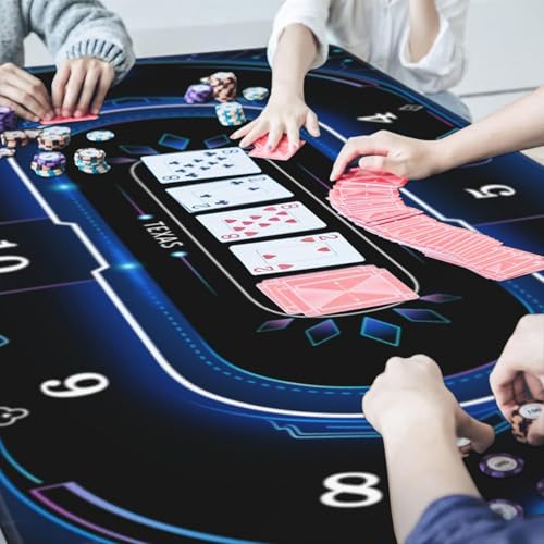 AQQA 70x35 Inch Poker Table Mat, Texas Hold'em Table Top for 8-10 Players - image 4