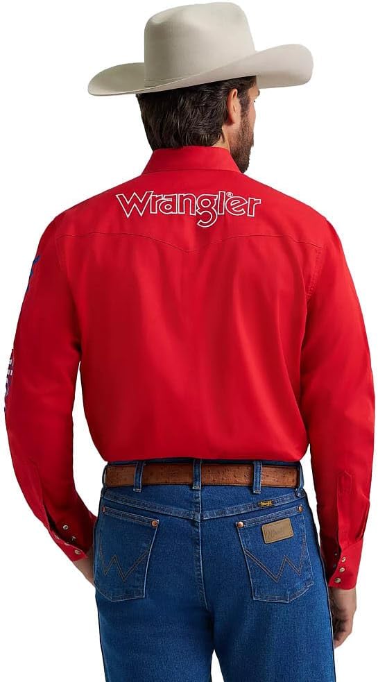 Wrangler Men's American Flag Logo Shirt