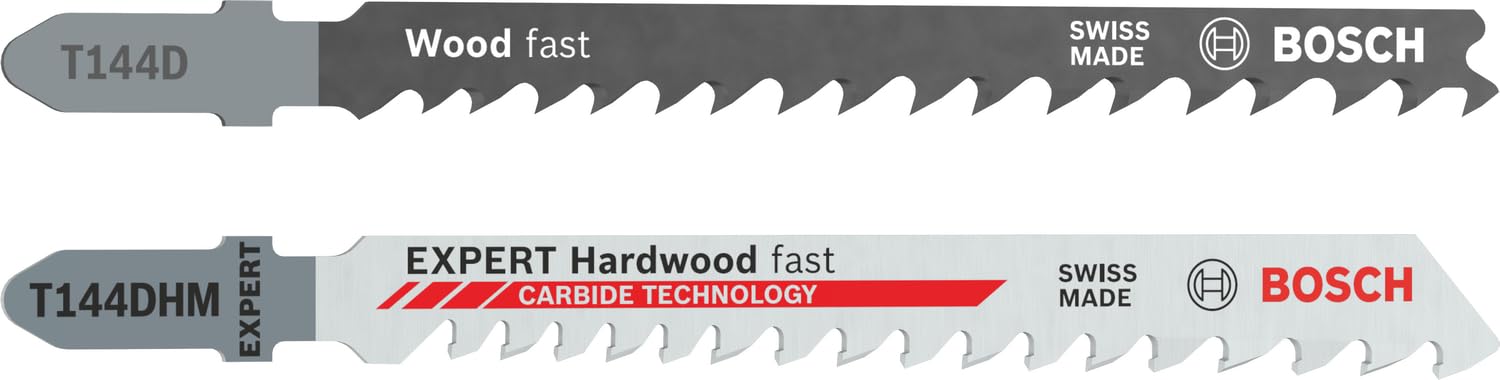 Bosch Professional Lame per seghetto alternativo 25x T 144 D + 1x Expert ‘Hardwood Fast’ T 144 DHM (per Legno Legno duro Accessorio Seghetto alternativo)