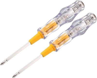 uxcell Voltage Tester AC 100-500V with 3.5mm Slotted Phillips Screwdriver for Circuit Test, Clear and Orange, Pack of 2