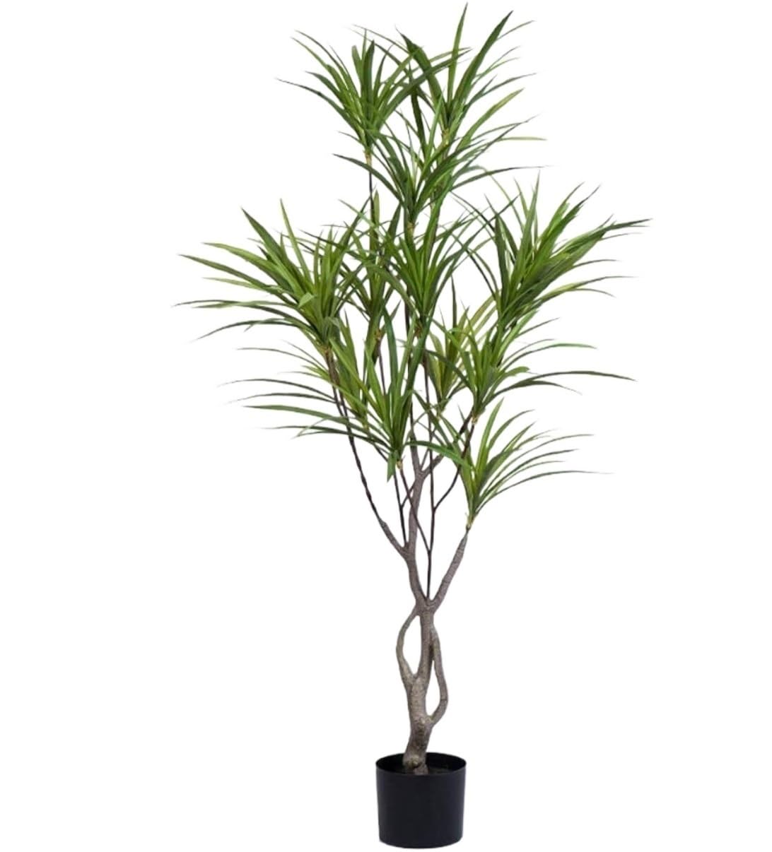 SWENEEN Indoor Large Artificial Trees In Pots,Branch Leaves Real Touch Fake Tree For Indoor Outdoor Home Garden Bonsai Decoration Artificial Tree,One Color-165Cm,