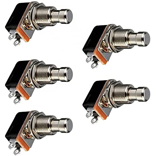 CENPEK Paquete de 5 interruptores de pedal de efectos de guitarra eléctrica momentáneo SPST
