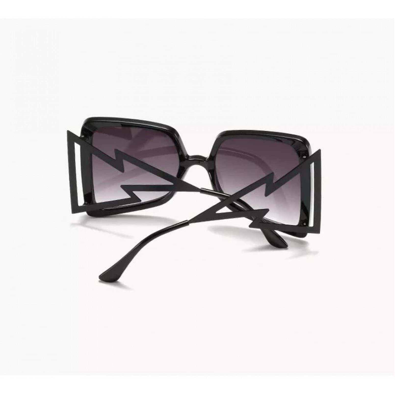 BAJIE Sonnenbrille Fashion Big Frame Metall Hohle Brille Beine Gradient Lightning Sonnenbrille für Männer und Frauen