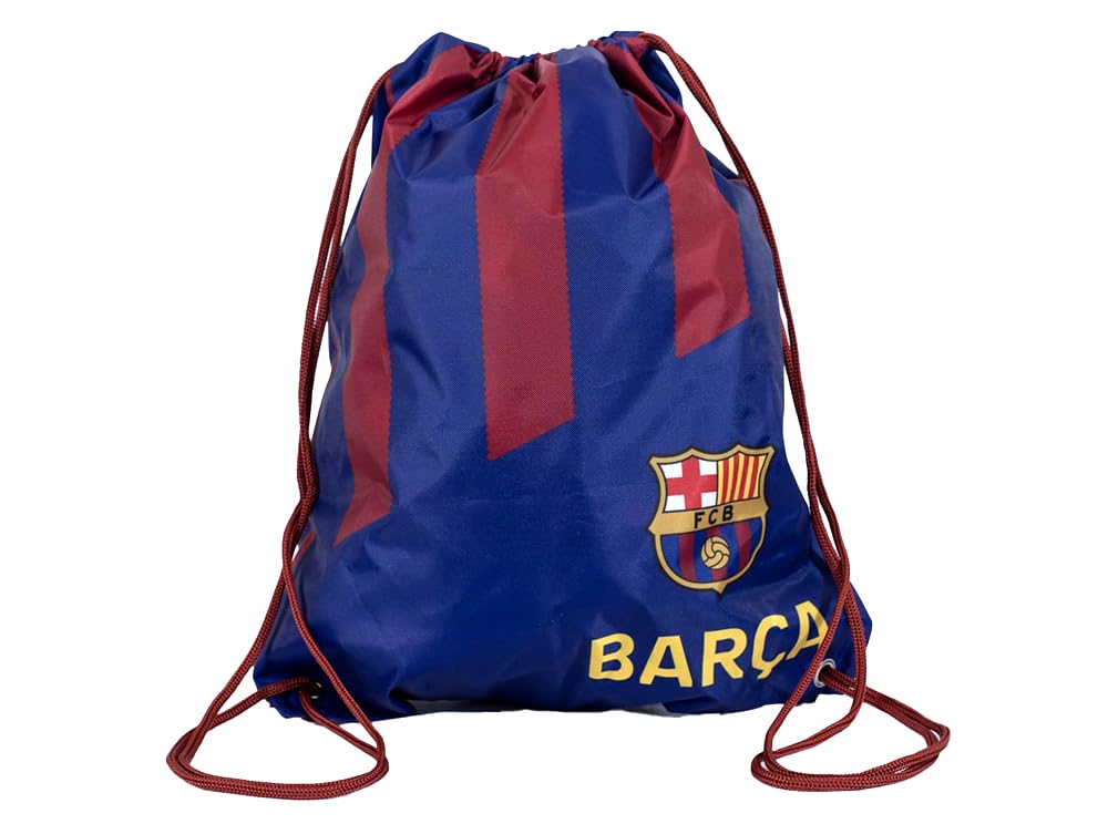 Hy-Pro Official FC Barcelona Stripe Drawstring Gym Bag – Officially Licensed Barcelona Merchandise, Lightweight Sports Bag for Kids, Teens & Adults