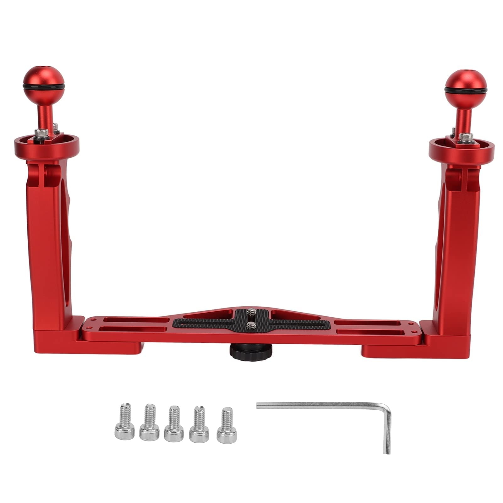 Podwójny Stabilizator Ręczny, Uchwyt do Nurkowania ze Stopu Aluminium Wspornik Tacy Ręczny Ręczny Stabilizator Wideo, Przenośny Uchwyt Balansera, Kompatybilny z Lustrzanką Cyfrową, Kamerą, Kamerami Sp