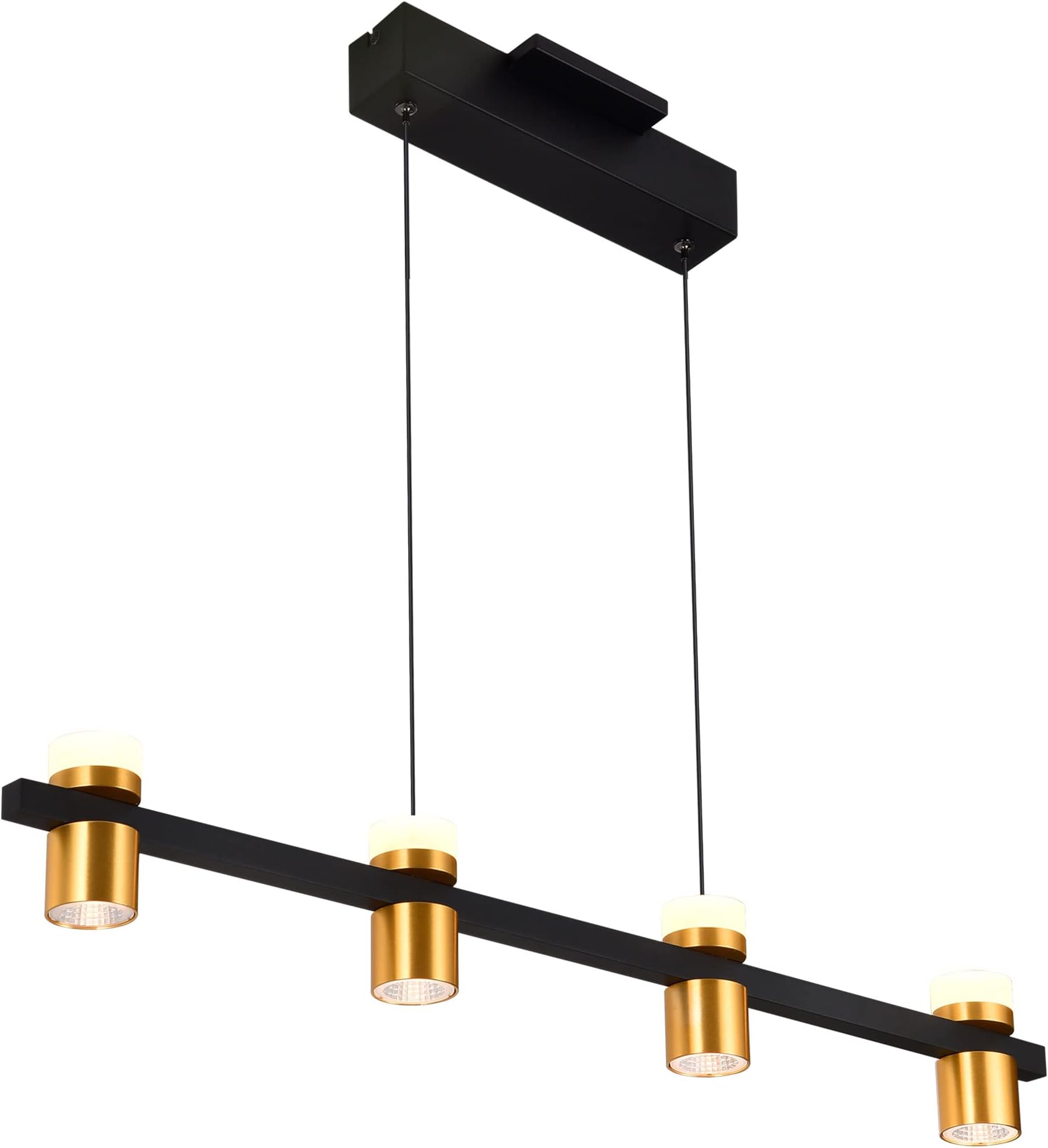 VONN Lighting Ferro VMC34334BL 34" Up-Down 4-Light Pendant Lighting Height Adjustable Integrated LED ETL Certified Black Linear Chandelier