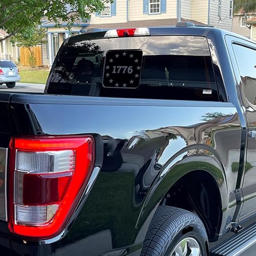 Image of Xinghe for Ford F150 F250 F350 2015-2025 2026, Rear Middle Window American Flag Decals, Matte Black USA Flag Decal for Truck Back Window, for Ford Raptor 2015-2025 2026 Accessories
