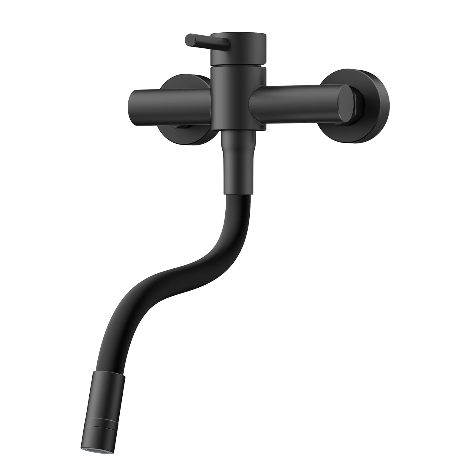 HURRAN Grifo Cocina Pared Negro Mate