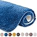 Produktbild etérea Microfaser Hochflor Badematte Jana - weicher & Flauschiger Badezimmer Badvorleger Badteppich  rutschfest & Ökotex 100 Zertifiziert - Größe: 60x100 cm Teppich, Farbe: Blau