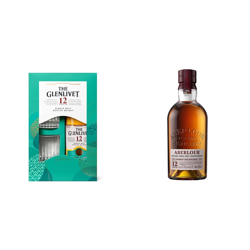 The Glenlivet 12 Year Old Single Malt Scotch Whisky Gift Pack with
