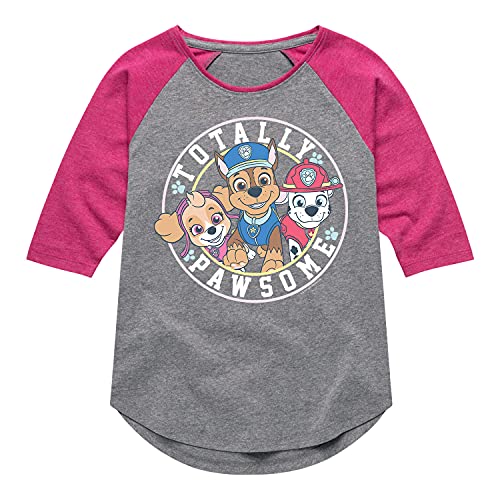 HYBRID APPAREL - Paw Patrol - Totally Pawsome - Toddler and Youth Girls Raglan Graphic T-Shirt - Size 3T
