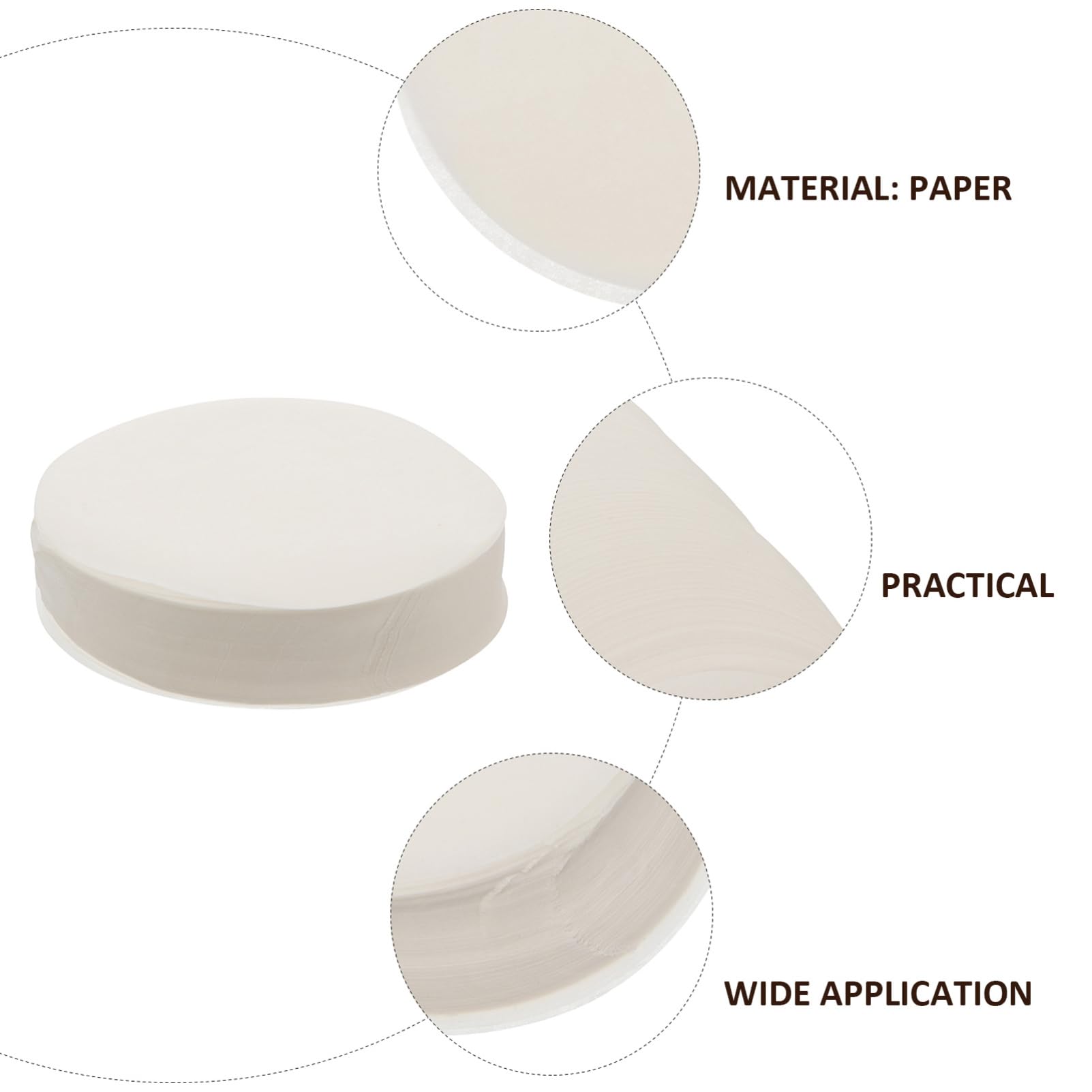 OFFSCH 500pcs Round Baking Paper Double-sided Oven Paper for Smoking Grilling Food-grade Non-stick Baking Supplies