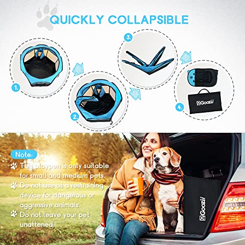 GOOZII Portable Dog Playpen Indoor Outdoor, Collapsible Pet Dog Playpen with Zipper Top Cover, Cat Puppy Bunny Kitten… - Image 7