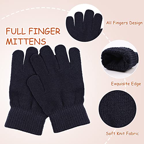 Image of Yuoahcn Kids Winter Beanie Hat Scarf Gloves Set Knit Warm Toddler Winter Cap Gloves Neck Warmer for Boys Girls 1-8 Year