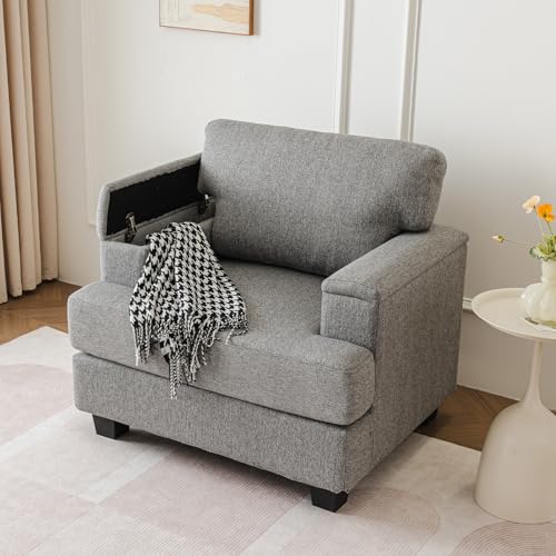 Sillón con Organizador y Cojín Gris Oscuro