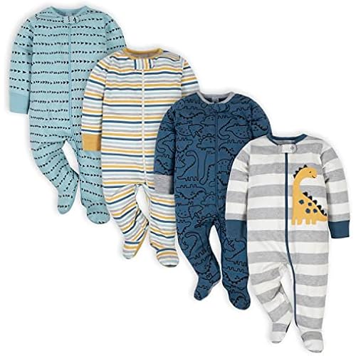 Gerber Baby Boys' 4 Pack Sleep 'N Play Footie