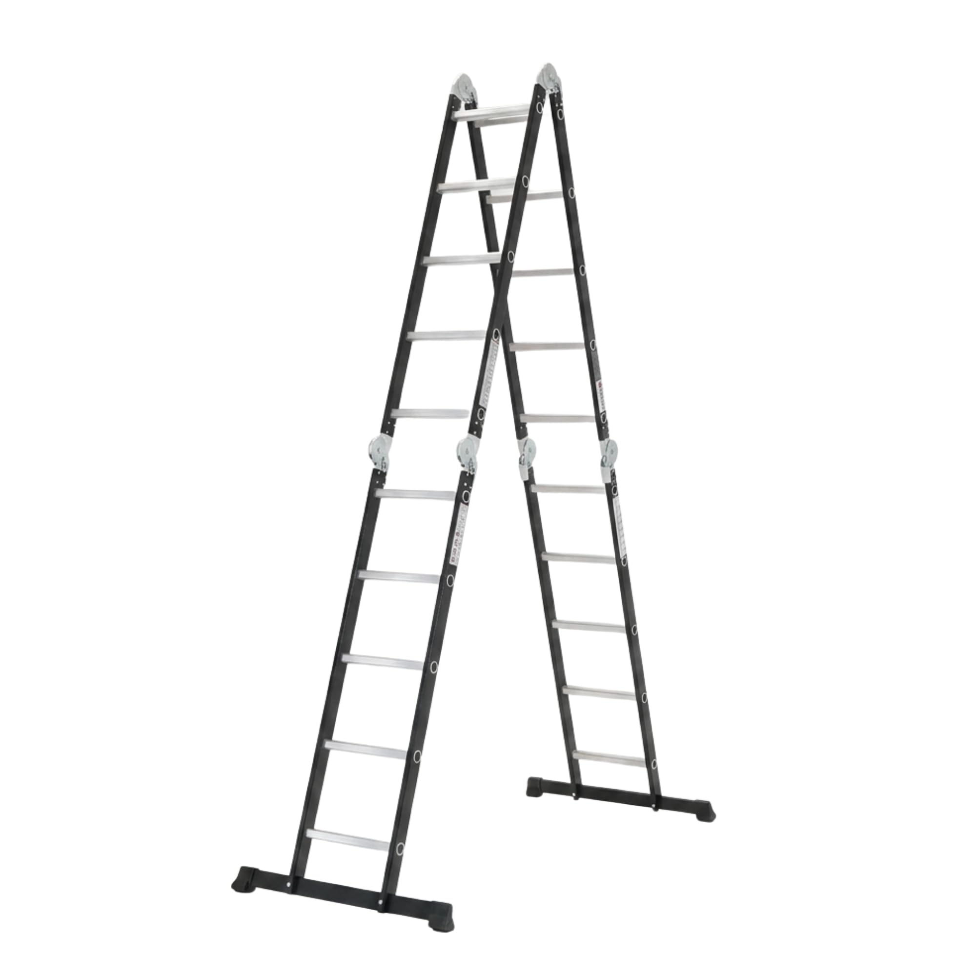 Scala multifunzione MULTISTEP a 3 sezioni in alluminio 4x5 pioli Nera Altezza fino a 5,13 m Portata massima 150 kg Scala a pioli, scala estensibile e scala allungabile