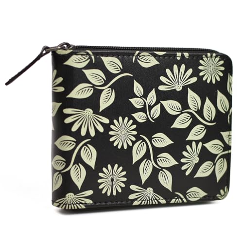 Image of WildHorn Women's Zip Around Wallet - Premium Leather Floral Print Purse | Stylish Clutch with Zipper Closure & Multiple Card Slots for Ladies & Girls