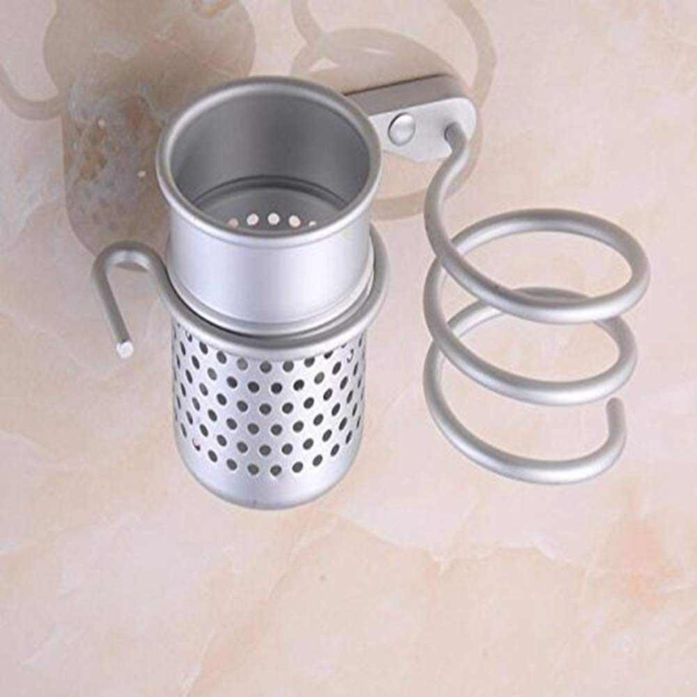 Organizador multifuncional de aluminio para secador de pelo para baño 6