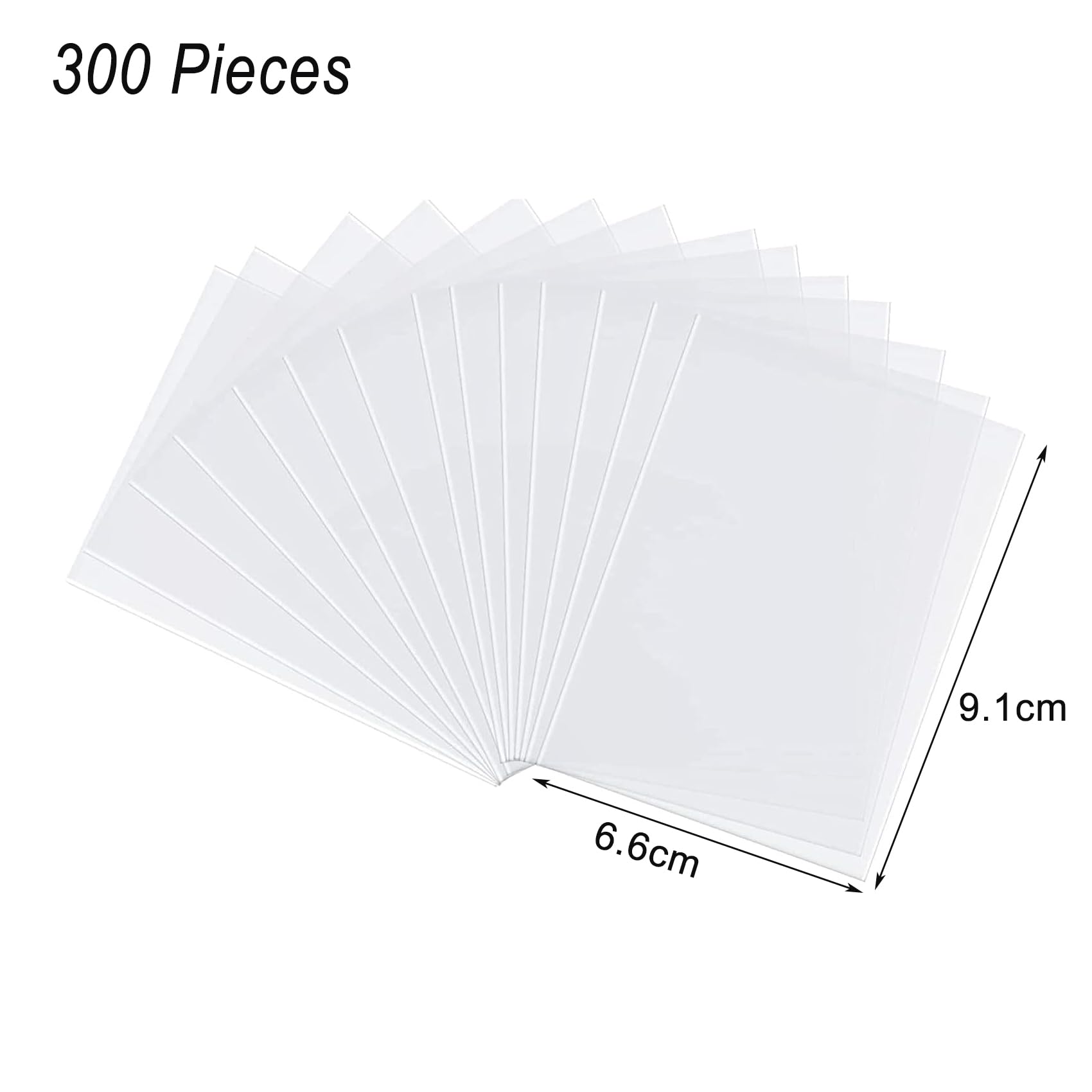 300 Fundas para Cartas Estándar, 66x91mm Fundas para Cartas de Comercio, Poke-mon, Transparente Soft Sleeves, Protectoras de Tarjeta