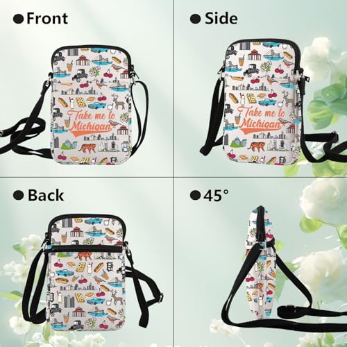 WZMPA Michigan State Vacation Crossbody Bag Michigan Souvenirs Gift Take Me To Michigan Shoulder Bag City Travel Merchandise4