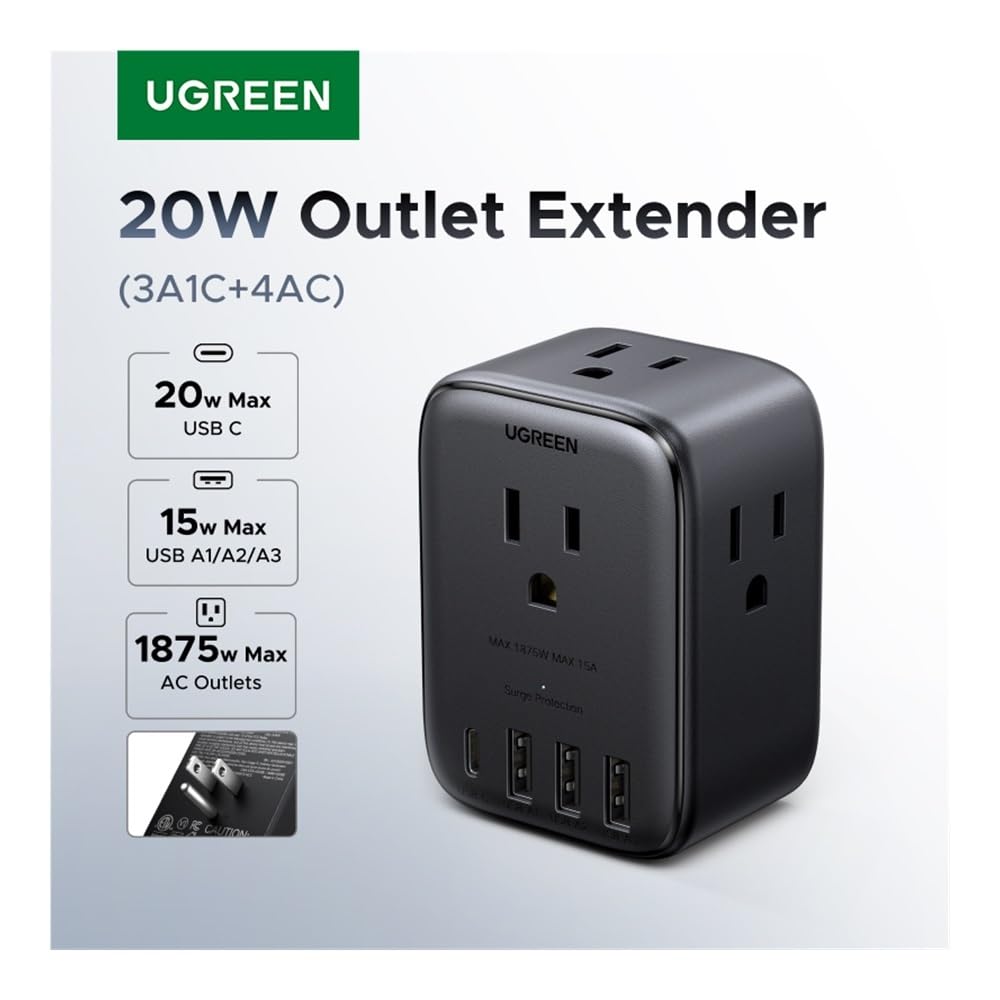 Caricatore da muro multispina GaN Surge Protector da 20 W