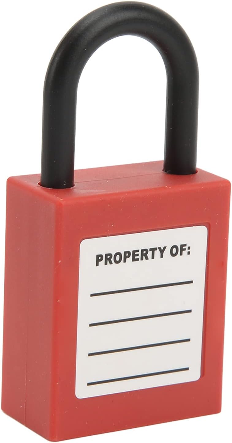 Pilipane Circuit Breaker Lockout Device Nylon Padlock 25mm Alloy Serrated Design for Electrical Safety Lockout Tagout Breaker Lock PP Nylon Material 24 50mm Clamping Range with 2 Keys