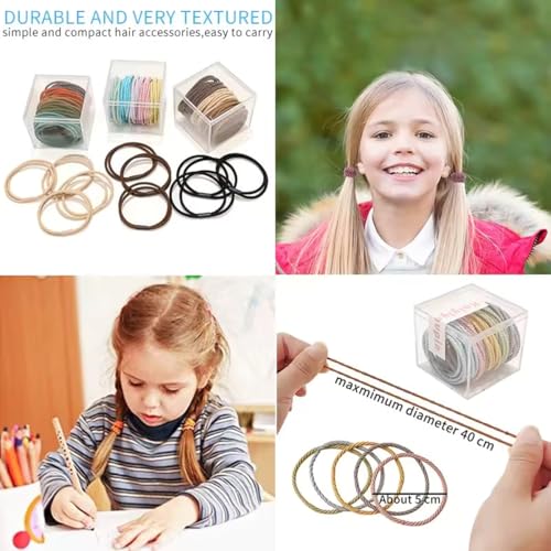 Image of GITGRNTH Soft Cotton Hair Ties for Women - No Damage Elastic Hair Bands - Durable Rubber Band for Women - Ideal Ponytail Holders - Comfortable Hair Accessories - Gentle on All Hair Types - Perfect for Thick and Thin Hair - Scrunches for Women - Kids Hair Rubber Band