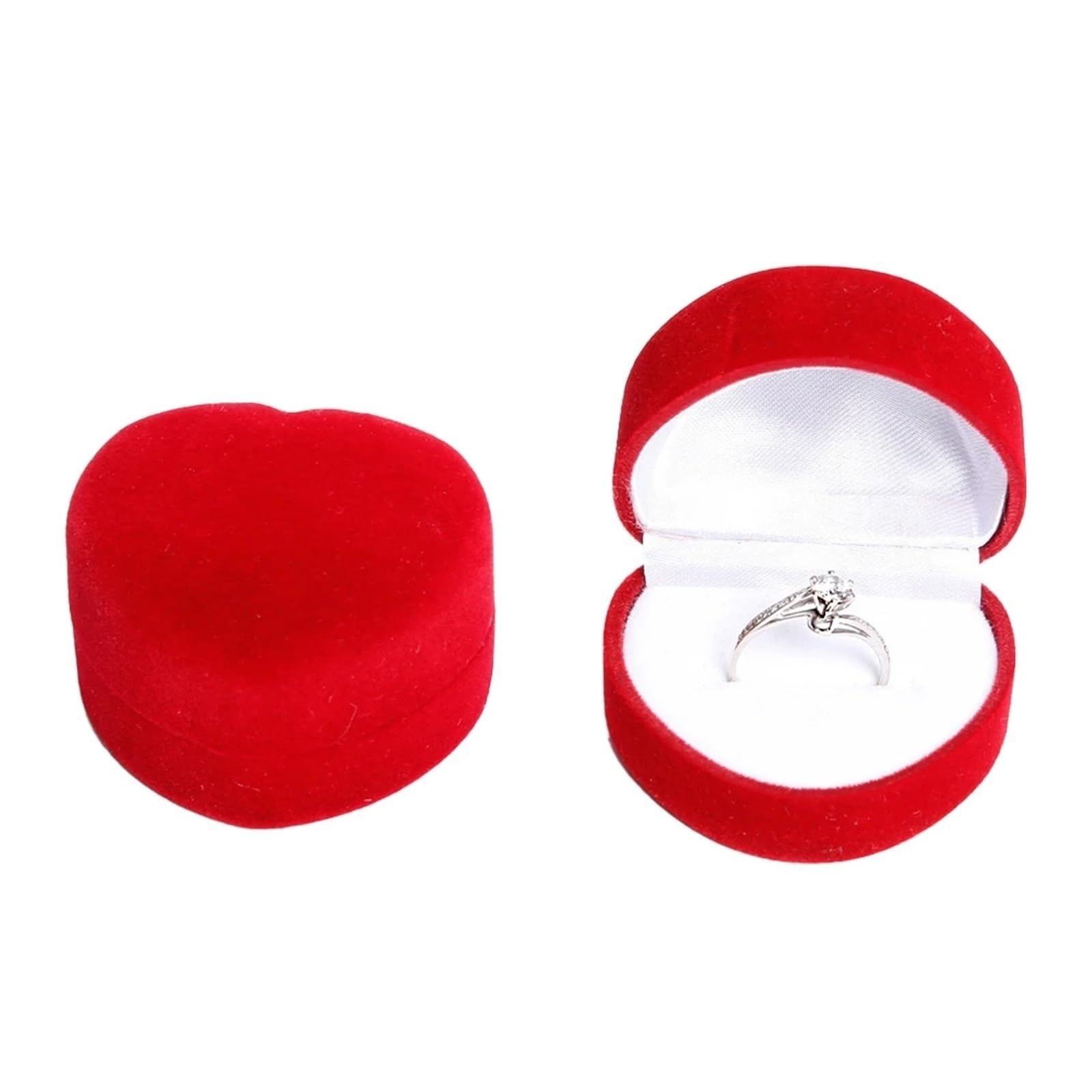 JFNKLFG Velvet Ring Earring Box Case For Wedding Engagement Small Jewelry Packaging Holder Storage Display Organizer Businesses Sale for Proposal, Wedding(SKU-01,4.5x4.3x3.5cm)