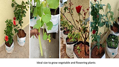 cocogarden UV Treated Poly Grow Bags 24 x 24 x 40 cms (White, Pack of 5)