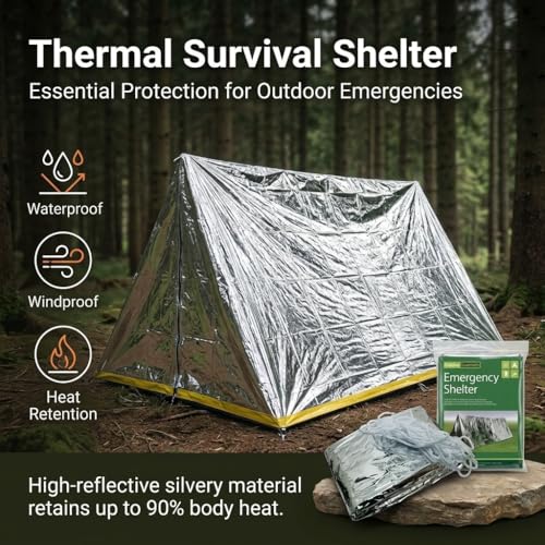 2-Person Mylar Tube Tent with Paracord