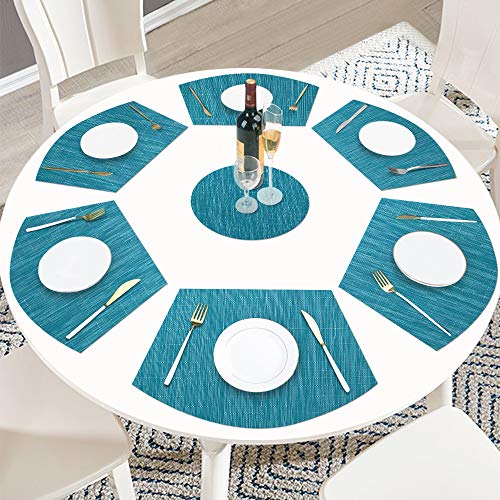 Tapetes redondos de PVC em formato de cunha para mesa redonda decorativa jogo de mesa para mesa de j