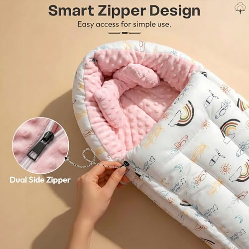 Image of StarAndDaisy 3 in 1 Baby Sleeping Bag /Baby Bedding Set for New Born, Baby Bed for New Born /Very Soft & Comfortable 0-12 Months /Foldable & Washable Cotton.