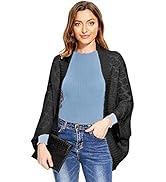 Women's Kimono Batwing Cable Knitted Slouchy Oversized Wrap Cardigan Shawl Sweater
