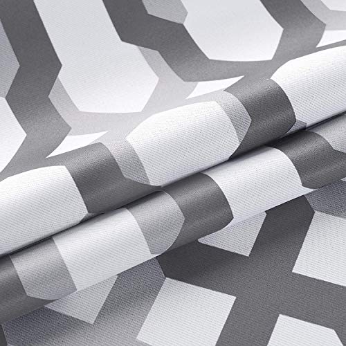 DriftAway Mason Geometric Trellis Pattern Window Curtain Valance Rod Pocket 52 Inch by 18 Inch Plus 2 Inch Header Gray