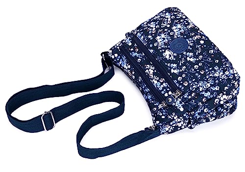 Image of Nawoshow Nylon Floral Multi-Pocket Crossbody Purse Bags for Women Travel Shoulder Bag