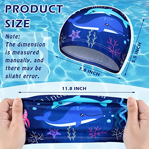 Image of 3 Pieces Kids Swim Caps for Boys Girls Age 1-6 Waterproof Swimming Cap Pool Cap for Kids Child Swim Caps for Toddler Youth (Bright Style)